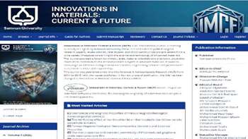 انتشار نخستین شماره از نشریه بین‌المللی Innovations in Materials: Current & Future (IMCF) توسط دانشکده مهندسی مواد و متالورژی دانشگاه سمنان